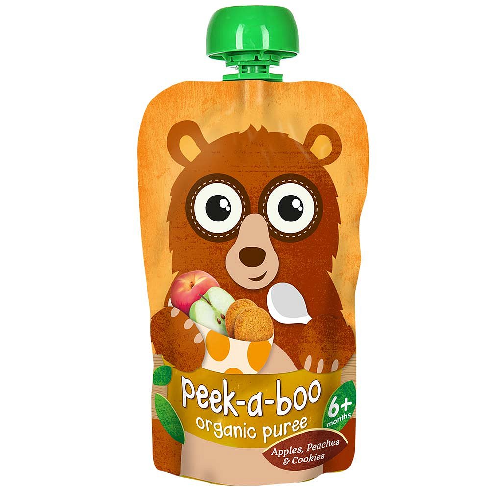 PEEK-A-BOO Puree Broskev a cookie 113 g