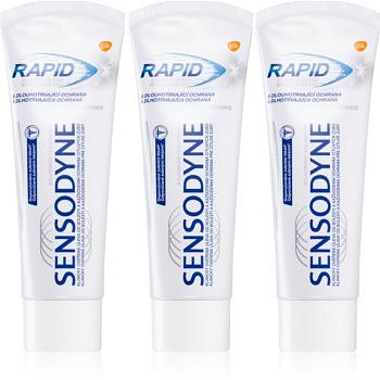 Sensodyne Rapid Whitening bělicí zubní pasta pro citlivé zuby 3x75 ml