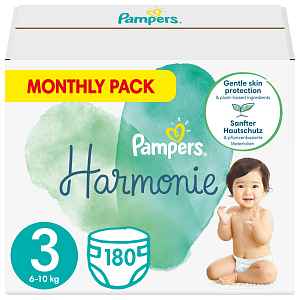 PAMPERS Harmonie Velikost 3, 180 ks, 6-10 kg