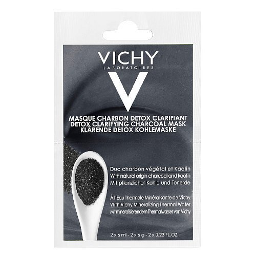 Vichy Detoxikační čisticí maska s dřevěným uhlím (Detox Clarifying Charcoal Mask)  2 x 6 ml