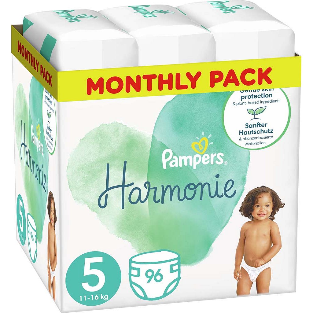 PAMPERS Harmonie Plenky Velikost 5, 96 ks, 11-16 kg