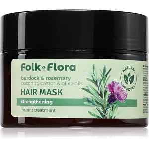 Folk & Flora Burdock & Rosemary hloubkově posilující maska na vlasy 200 ml