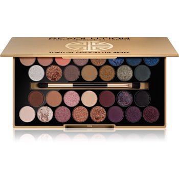 Makeup Revolution Fortune Favours the Brave paleta očních stínů se zrcátkem a aplikátorem  16 g