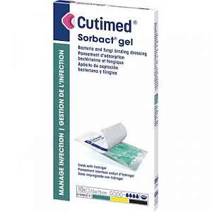Cutimed Sorbact Gel 7,5xcmx15cm antimikrobiální krytí sorbact s hydrog