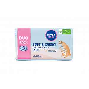 Nivea baby Soft & Cream duopack čisticí ubrousky 2x57 ks