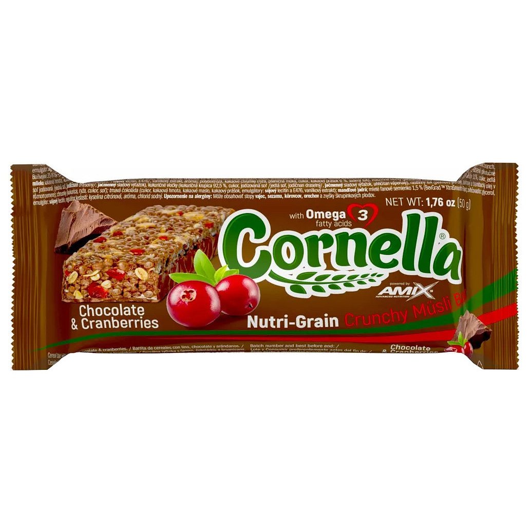 Amix Cornella bar, Čokoláda-Brusinka 50g