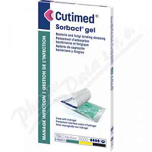 Cutimed Sorbact Gel 7,5xcmx15cm antimikrobiální krytí sorbact s hydrog