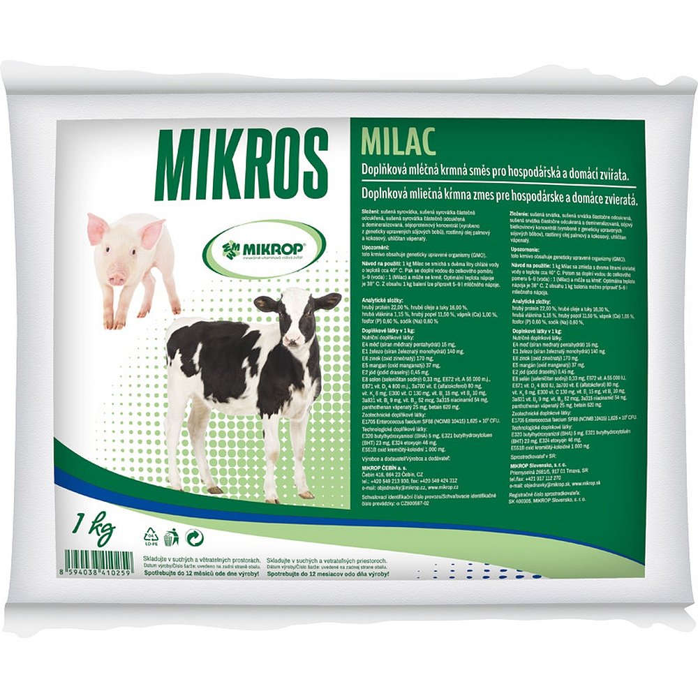 MIKROP Milac krmné mléko štěně/kotě/tele/sele 1kg