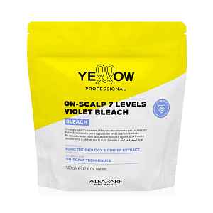 Zesvětlující pudr Yellow Professional On-scalp 7 Levels Violet Bleach - 500 g