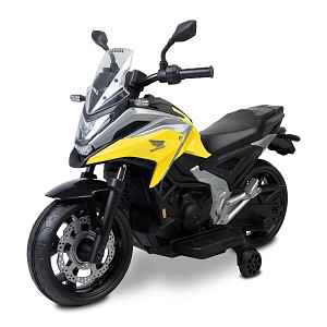 Toyz Elektrická motorka Honda NC750X pro děti – LED, USB, 3-8 let, žlutá, černá