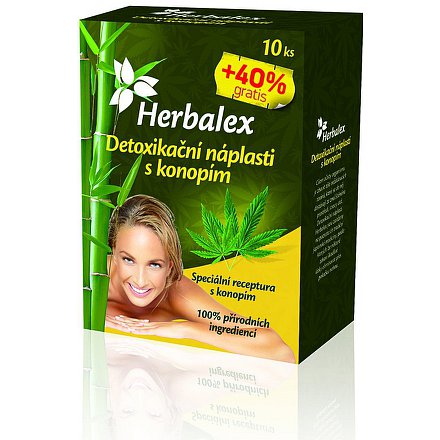 Herbalex detoxik.náplast s konopím 10ks+40%gratis