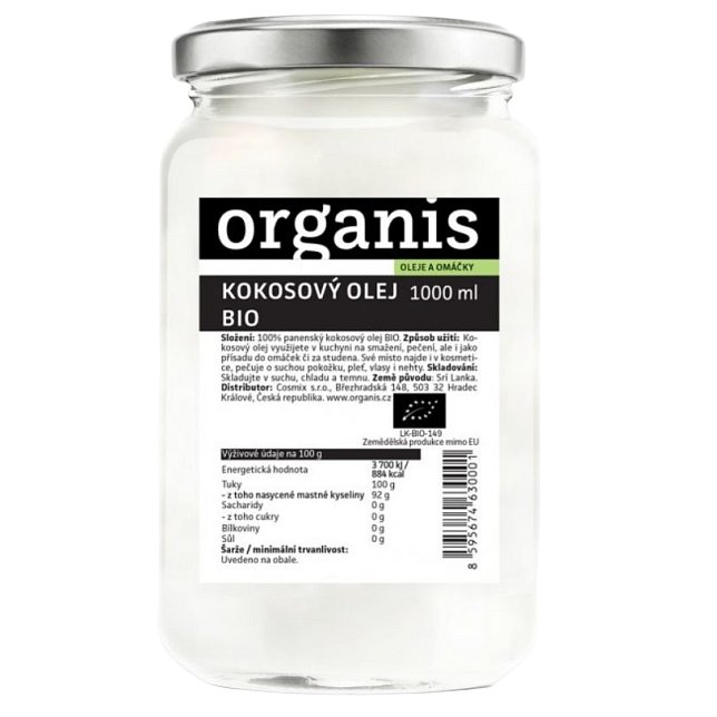 Organis Kokosový olej panenský BIO 1000ml