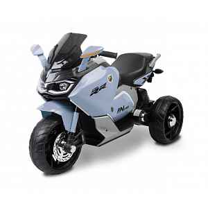 Toyz Elektrická tříkolová motorka pro děti  – 2 motory, LED, USB, modrá