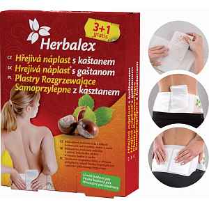 Herbalex hřejivá náplast s kaštanem 3ks + 1ks