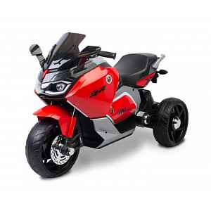 Toyz Elektrická tříkolová motorka pro děti – 2 motory, LED, USB, červená