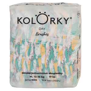 KOLORKY DAY Jednorázové EKO plenky štětce XL (12-16 kg) 17 kusů, poškozený obal