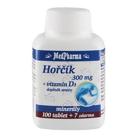 MedPharma Hořčík 300 mg+vitamín D 3 tablety 107