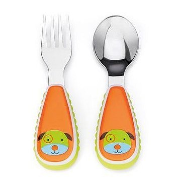 SKIP HOP Zoo Lžička/vidlička, nerez Pejsek