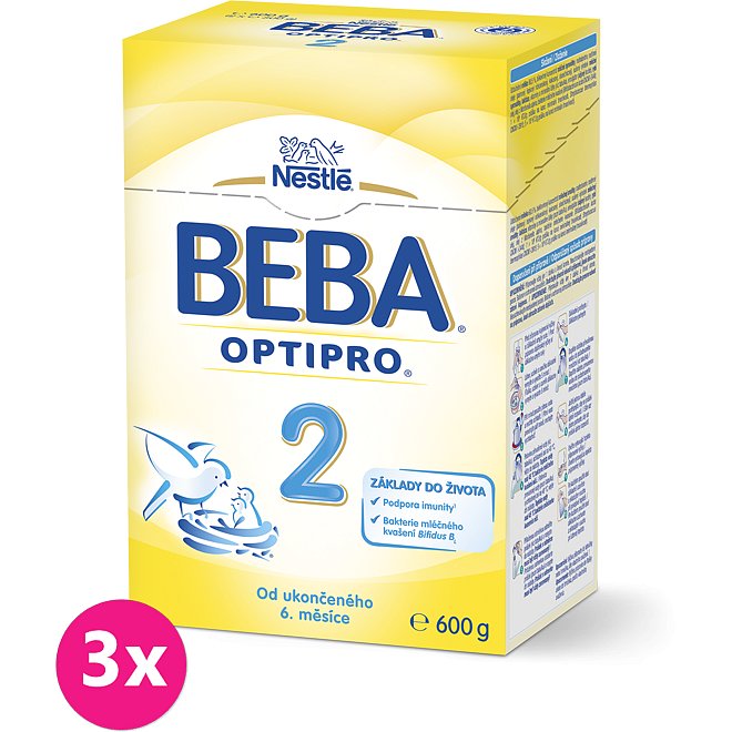3x NESTLÉ BEBA 2 OPTIPRO (600 g) - kojenecké mléko