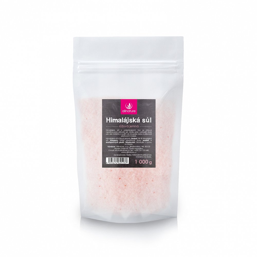 ALLNATURE Himalájská sůl růžová jemná 1000 g