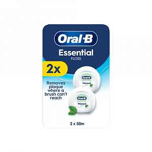 Oral-B Essential voskovaná zubní nit 2x50 m mátová
