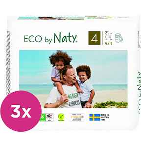 3x ECO BY NATY 4 Pants, 22 ks (8-15 kg) - kalhotkové pleny