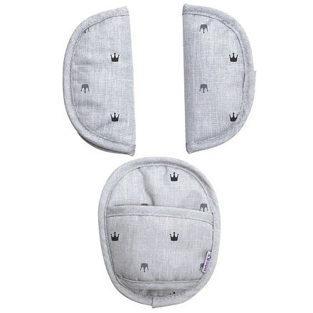 Dooky chránič pásu Universal Pads Light Grey Crowns