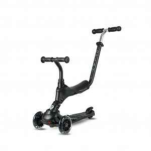 QPlay Kolobežka Sema Pro Black, 5 v 1, s LED kolečky, věk 1-6 let