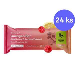 BrainMax® Collagen Bar, Raspberry & Lemon, 24 x 50 g