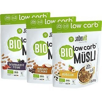 Jabuvit BIO low carb MÜSLI 37% Protein, klasik, 500 g