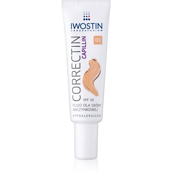 Iwostin Capillin Correctin dlouhodobě krycí posilující fluid pro pleť se sklonem ke zčervenání SPF 30 odstín Light 30 ml