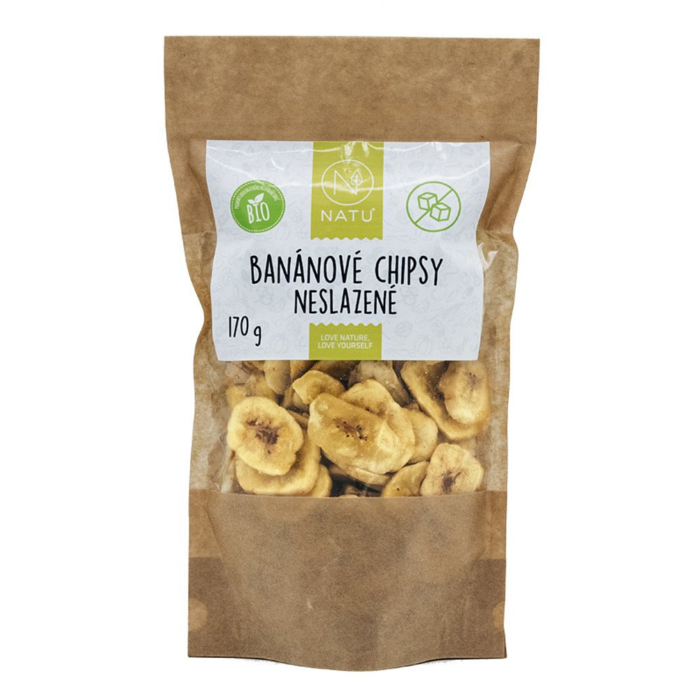 NATU Banánové chipsy neslazené 170 g BIO