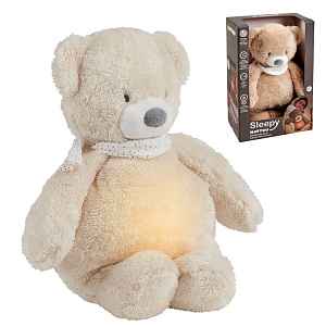 NATTOU Usínaček plyšový hudební se světýlkem a senzorem pláče 4v1 Sleepy Bear Beige 0m+