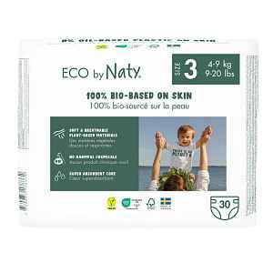 3x ECO BY NATY 3 Midi, 30 ks (4-9 kg) - jednorázové pleny