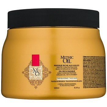 L’Oréal Professionnel Mythic Oil vyživující maska pro husté a nepoddajné vlasy bez parabenů  500 ml