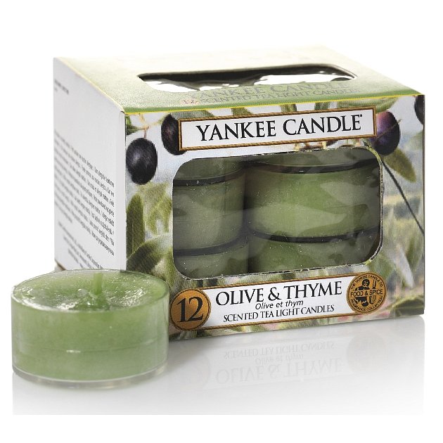 Yankee Candle čajové svíčky Olive & Thyme, 12 ks