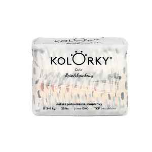 KOLORKY DAY Pleny jednorázové eko, déšť&duhy S (3-6 kg) 25 ks