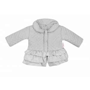 Baby Nellys Dětská přechodová bundička  s volánky, šedá, vel. 80