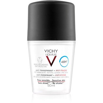 Vichy Homme Deodorant deodorant roll-on proti bílým a žlutým skvrnám 48h  50 ml