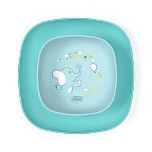 CHICCO Set jídelní - miska a talíř blue 12m+