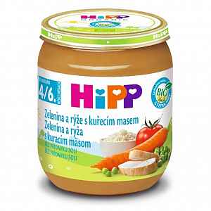 HIPP BABY MENU Zeleninová omáčka s rýží a kuřetem 125g