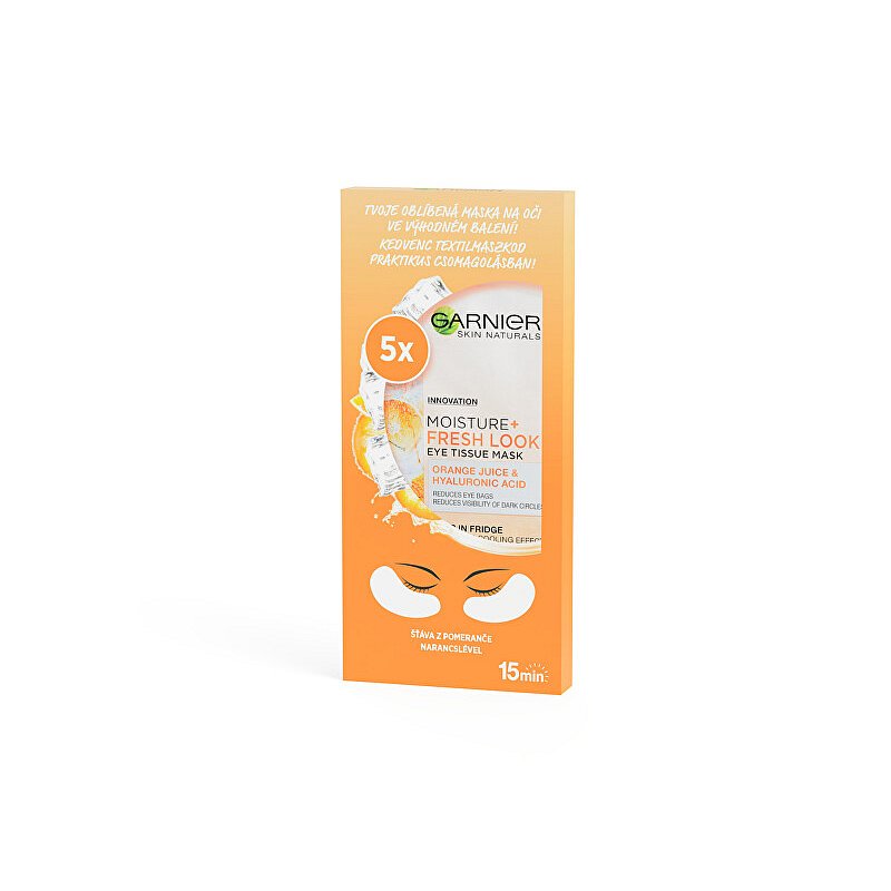 Garnier Povzbuzující oční maska se šťávou z pomeranče a kyselinou hyaluronovou Skin Naturals (Eye Tissue Mask)  6 g