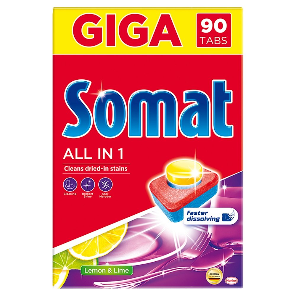 SOMAT All in 1 Giga Tablety do myčky na nádobí Lemon&Lime 90 ks