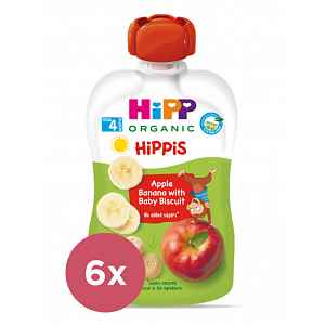 6x HiPP BIO Jablko-Banán-Baby sušenky od uk. 4.-6. měsíce