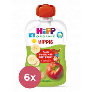 6x HiPP BIO Jablko-Banán-Baby sušenky od uk. 4.-6. měsíce