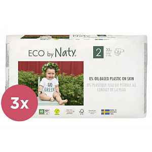3x ECO BY NATY 2 Mini, 33 ks (3-6 kg) - jednorázové pleny