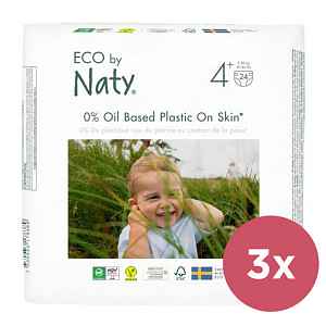 3x ECO BY NATY 4+ Maxi+, 24 ks (9-20 kg) - jednorázové pleny