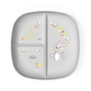 CHICCO Talíř dělený grey 12m+