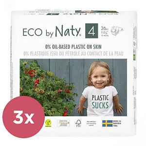 3x ECO BY NATY 4 Maxi, 26 ks (7-18 kg) - jednorázové pleny