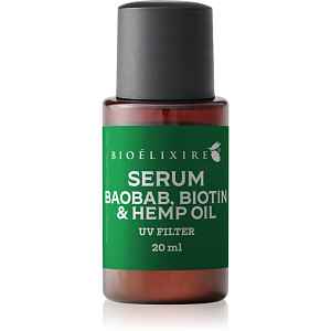 Bioélixire Serum Baobab, Biotin & Hemp Oil sérum pro poškozené a křehké vlasy s UV filtrem 20 ml